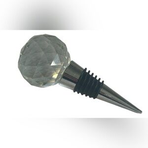 CLEAR GLASS BALL WINE BOTTLE STOPPER